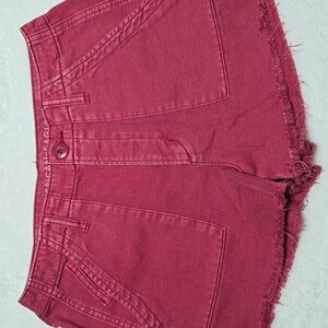 American Eagle Red Frayed Edge Shorts Size 4